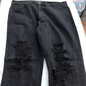 Urban Outfitters Black High Rise Distressed Jeans